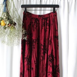 Cactus Flower Long Elegant Maxi Skirt